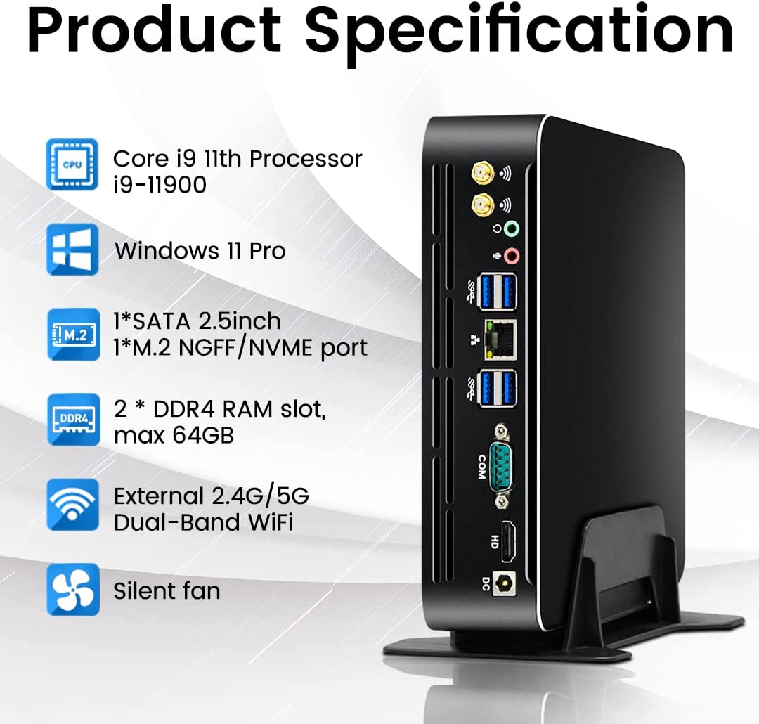 Pc Gaming I7 - Mini PC Partaker 11e génération Intel