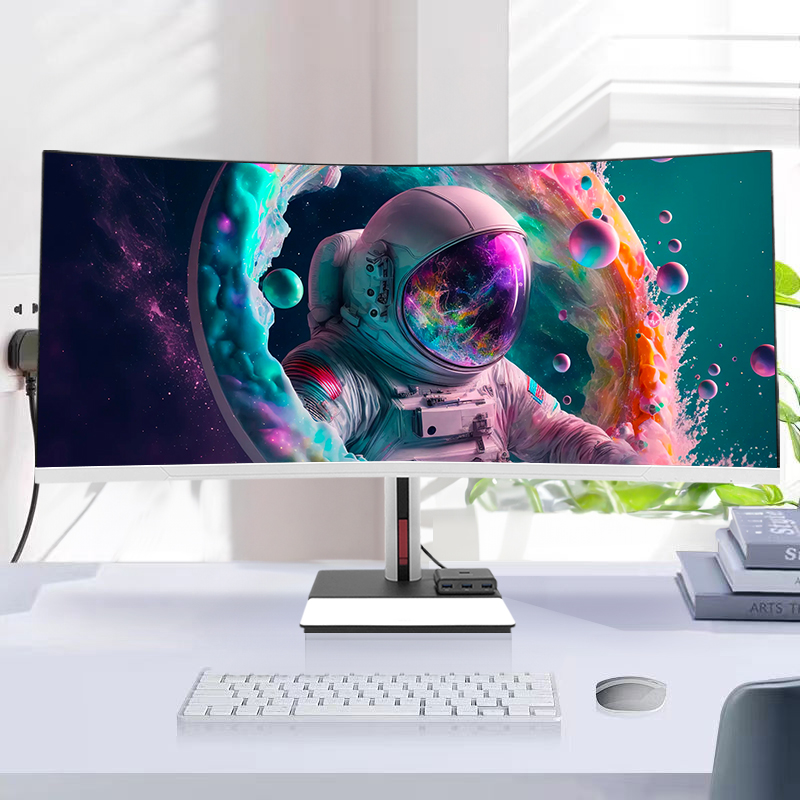 Pc Gaming I7 - Ordinateur de bureau à écran incurvé