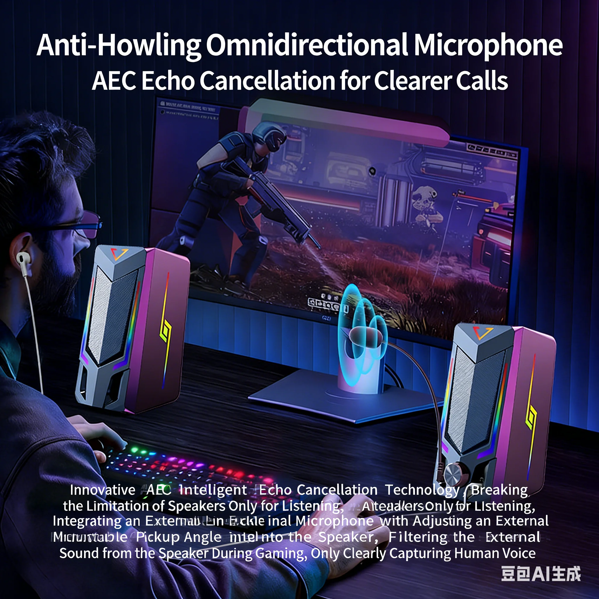 Haut-parleurs de jeu RGB de bu - Pc Gaming Apple avis et prix